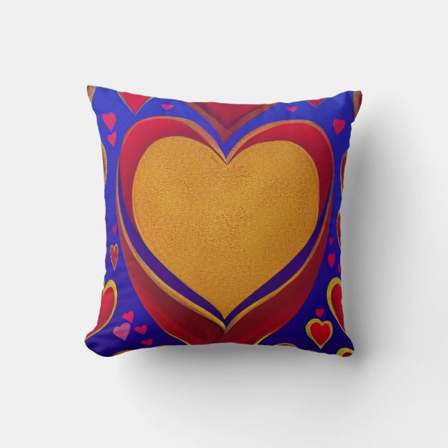 Cojín Decorativo Pillow del corazón del oro (Anverso)