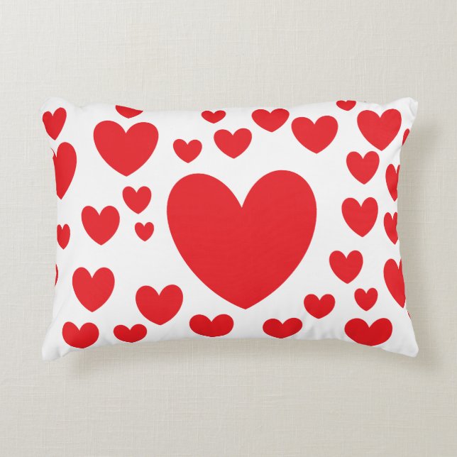 Cojín Decorativo Pillow del corazón rojo (Anverso)