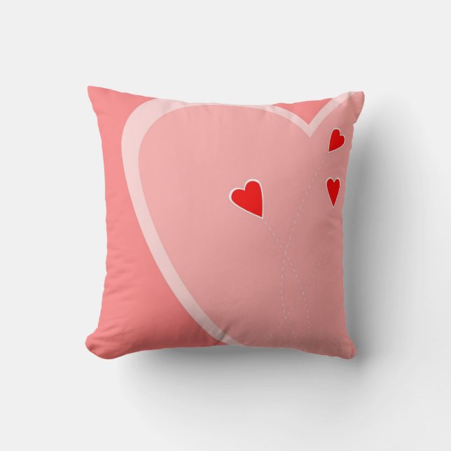 Cojín Decorativo Pillow del corazón rojo (Anverso)