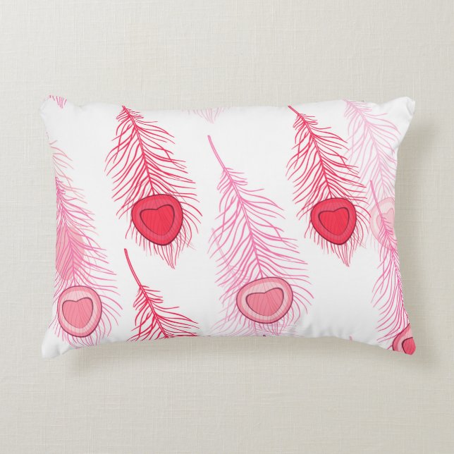 Cojín Decorativo Pillow del corazón rojo rosado (Anverso)