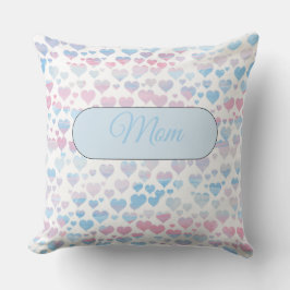 Cojín Decorativo Pillow del corazón rosa y azul pastel
