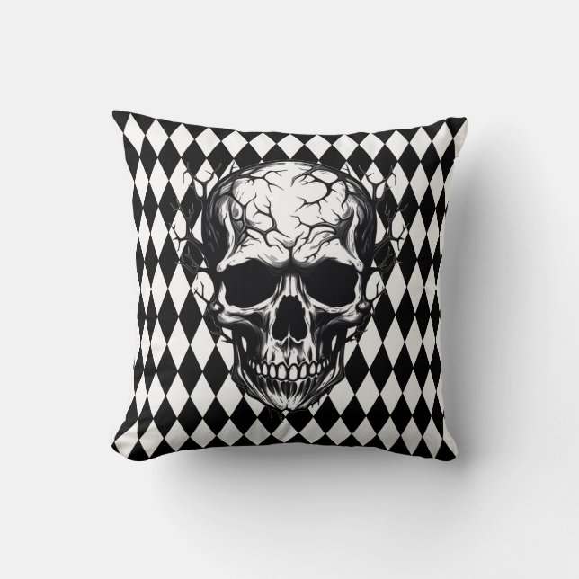 Cojín Decorativo Pillow del cráneo de Halloween (Anverso)