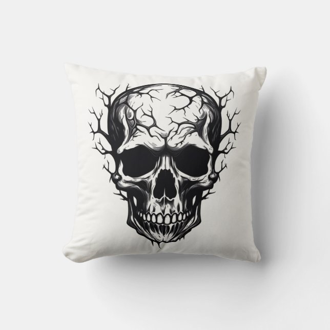 Cojín Decorativo Pillow del cráneo de Halloween (Anverso)