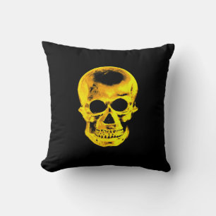 Cojín Decorativo Pillow del cráneo dorado