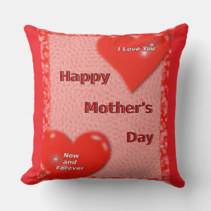 Cojín Decorativo Pillow del Día de la Madre, ahora y para siempre