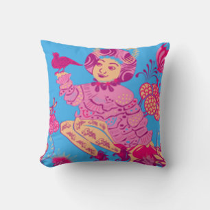 Cojín Decorativo Pillow del diseñador de pájaros rosados - Regalos