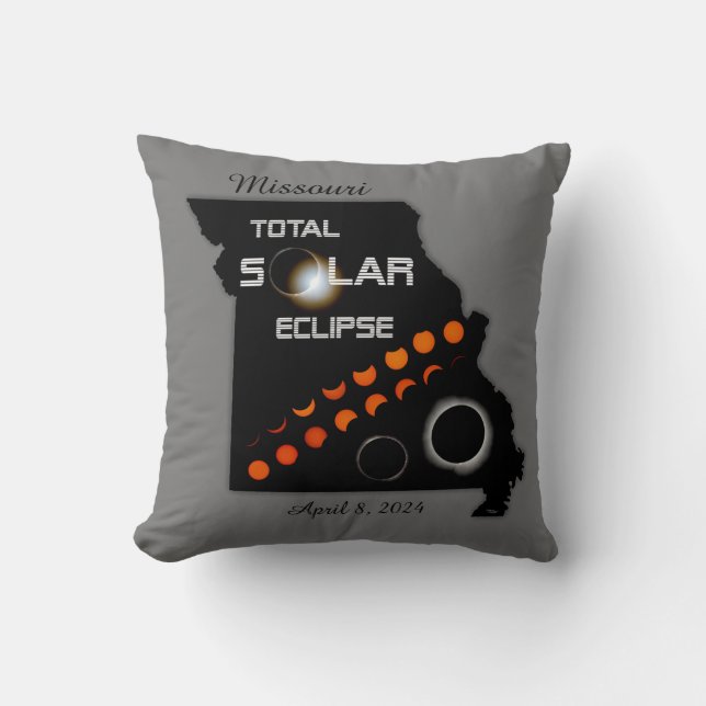 Cojín Decorativo Pillow del eclipse solar de Missouri (Anverso)