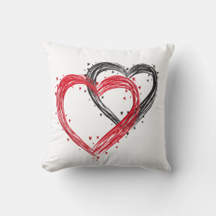 Cojín Decorativo Pillow del El día de San Valentín rojo y blanco