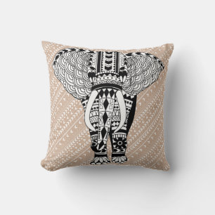 Cojín Decorativo Pillow del elefante tribal bohemio