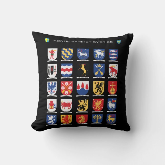 Cojín Decorativo Pillow del escudo de armas sueco (Anverso)