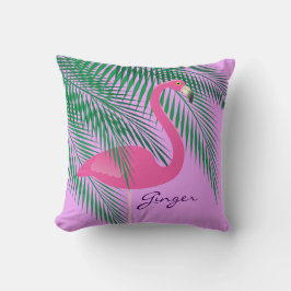 Cojín Decorativo Pillow del flamenco rosa y morado del jengibre