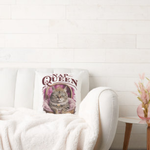 Cojín Decorativo Pillow del gato de la reina de Nap