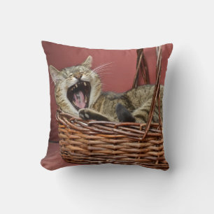 Cojín Decorativo Pillow del gato de Yawning