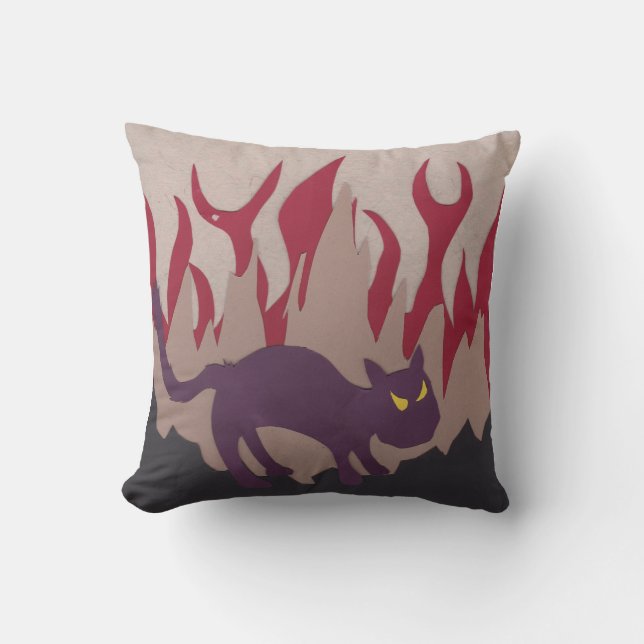 Cojín Decorativo Pillow del gato del infierno (Anverso)