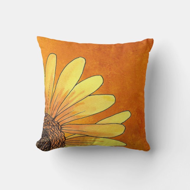 Cojín Decorativo Pillow del girasol de esquina (Anverso)