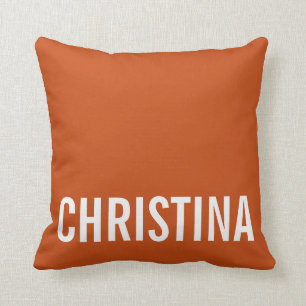 Cojín Decorativo Pillow del nombre personalizado del Naranja modern