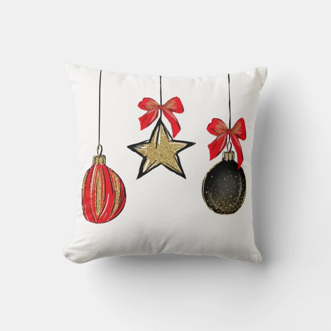 Cojín Decorativo Pillow del Ornamento de Navidad (Anverso)