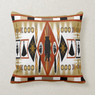 Cojín Decorativo Pillow del oso nativo americano