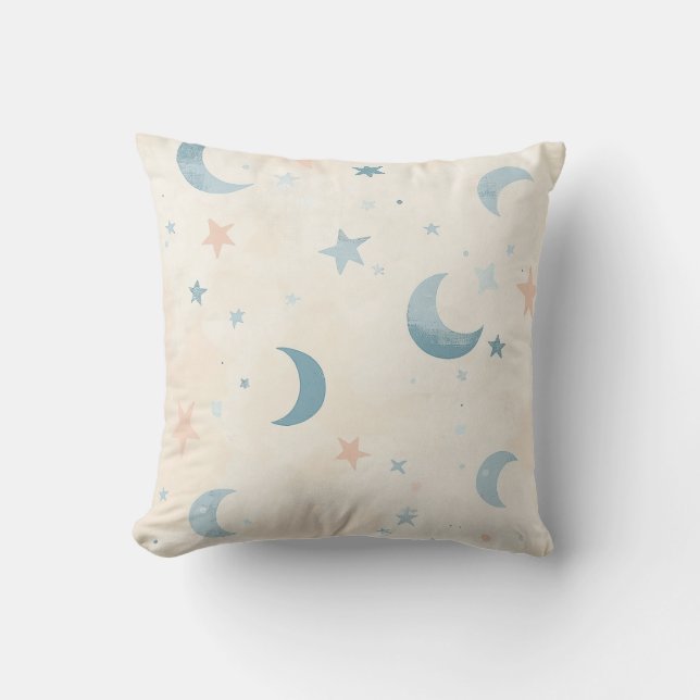 Cojín Decorativo Pillow del Pastel Moon y Stars (Anverso)