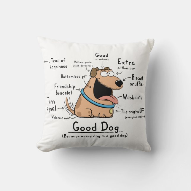 Cojín Decorativo Pillow del perro bueno (Anverso)