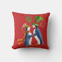 Pillow del pingüino navidad