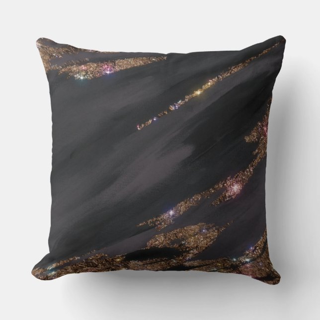 Cojín Decorativo Pillow del Purpurina negro (Anverso)