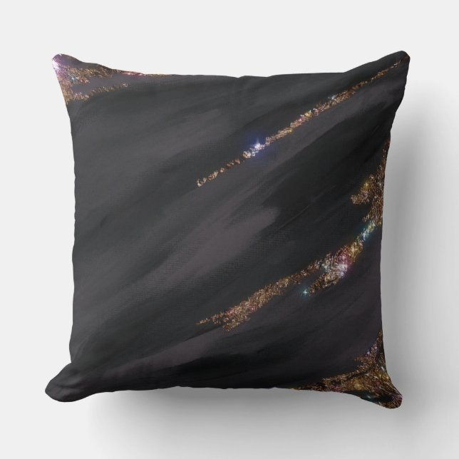 Cojín Decorativo Pillow del Purpurina negro (Anverso)