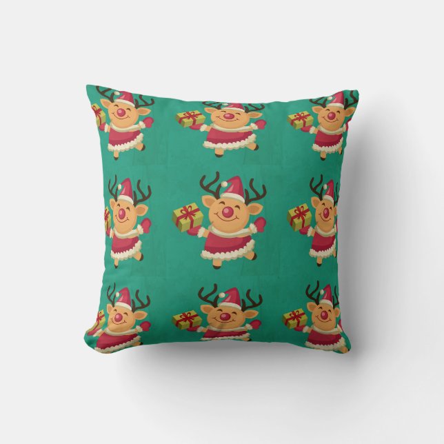Cojín Decorativo Pillow del reno bailarín (Anverso)