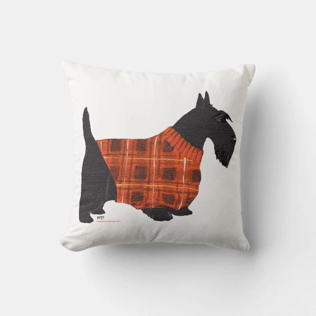 Cojín Decorativo Pillow del suéter del Terrier de Escocia (Anverso)