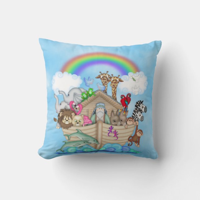 Cojín Decorativo Pillow del tema del arca de Noé (Anverso)
