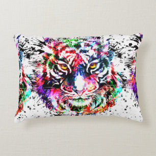 Cojín Decorativo Pillow del tigre Dibujo colorido Arte abstract