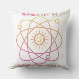 Cojín Decorativo Pillow, diseño "Breath In-Breath Out", blanco