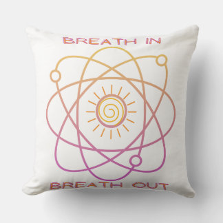 Cojín Decorativo Pillow, diseño "Breath In-Breath Out", blanco