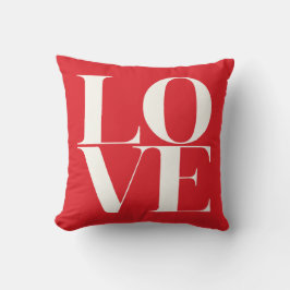 Cojín Decorativo Pillow El día de San Valentín de AMOR rojo y blanc