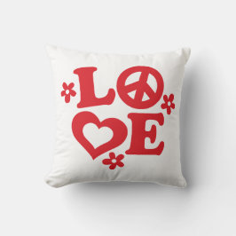 Cojín Decorativo Pillow El día de San Valentín de AMOR rojo y blanc
