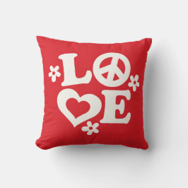 Cojín Decorativo Pillow El día de San Valentín de AMOR rojo y blanc