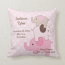 Cojín Decorativo Pillow "Elefantes apilados con puntos" personaliza