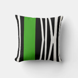 Cojín Decorativo Pillow en estilo abstracto moderno, negro y verde