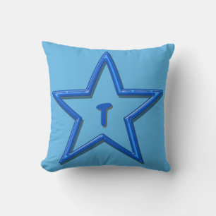 Cojín Decorativo Pillow - Estrella azul con letra