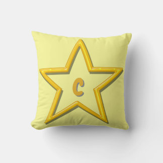 Cojín Decorativo Pillow - Estrella dorada con inicial