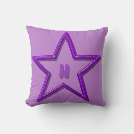 Cojín Decorativo Pillow - Estrella púrpura con inicial