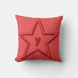 Cojín Decorativo Pillow - Estrella roja con letra