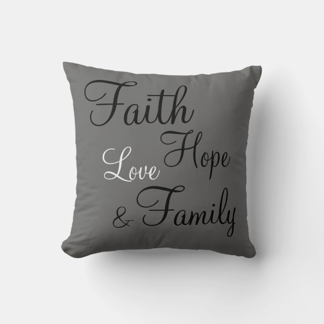Cojín Decorativo Pillow - Faith Hope Love Family (Anverso)