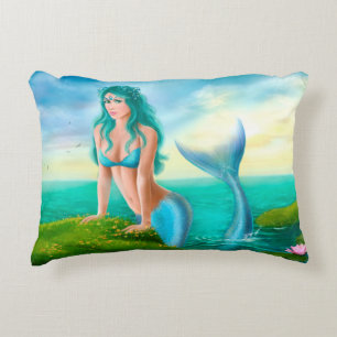 Cojín Decorativo PILLOW Fantasía hermosa joven sirena