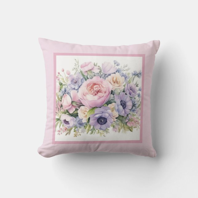 Cojín Decorativo Pillow, floral romántica (Anverso)