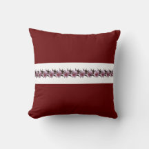 Pillow - Flores de ciruela en franja blanca