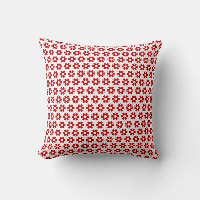 Cojín Decorativo Pillow - Flores rojas (Anverso)