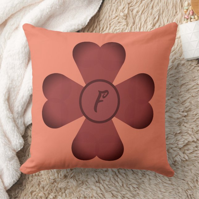 Cojín Decorativo Pillow - Forma de trébol con monograma (Manta)