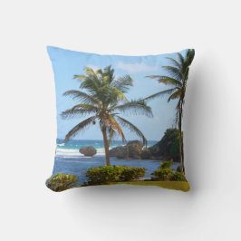 Cojín Decorativo Pillow, fotografía, Barbados, océano, palmera