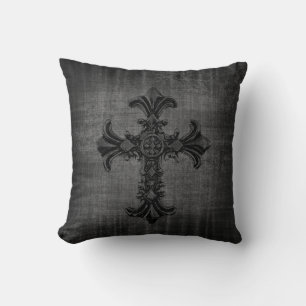 Cojín Decorativo Pillow gótico de la Cruz Oscura